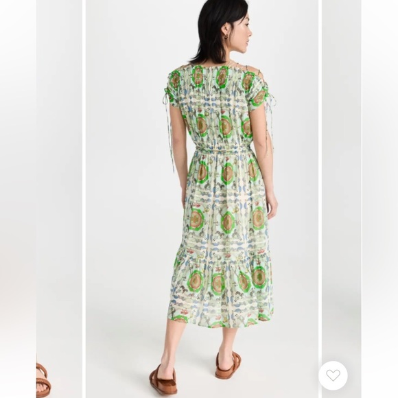 Tory Burch Carousel Silk Off The Shoulder Dress - Picture 2 of 12